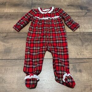 Baby Girls Little Me Plaid Long Sleeve Footie Pajama Coverall: 6-9 Mo *NWOT